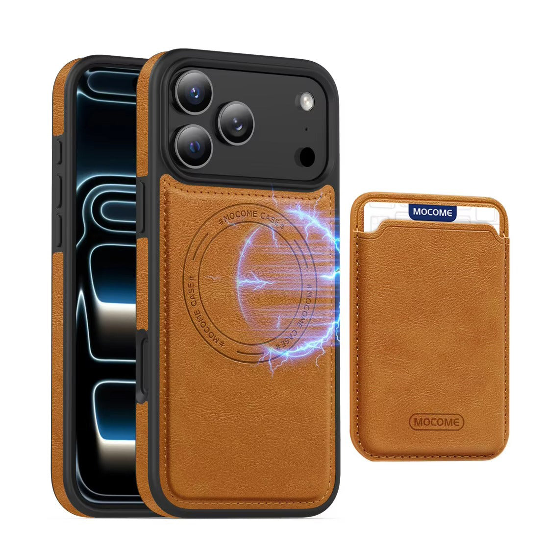 Luxury iPhone Case — Magnetic 2-in-1 Leather Card-Holder Cover with Shockproof Dual-Layer Protection, Anti-Fingerprint Non-Slip Design & Wireless-Charging Support