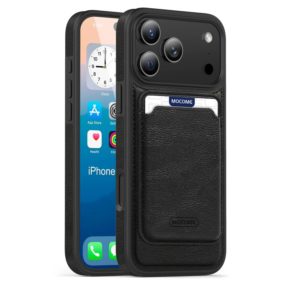 Luxury iPhone Case — Magnetic 2-in-1 Leather Card-Holder Cover with Shockproof Dual-Layer Protection, Anti-Fingerprint Non-Slip Design & Wireless-Charging Support