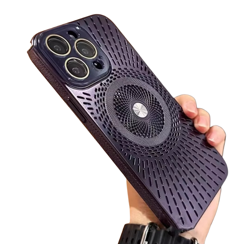 Luxury iPhone Case — Magnetic Breathable Hard Cover with Glass Lens Protection, Shockproof Matte Anti-Fingerprint Anti-Scratch Non-Slip Design