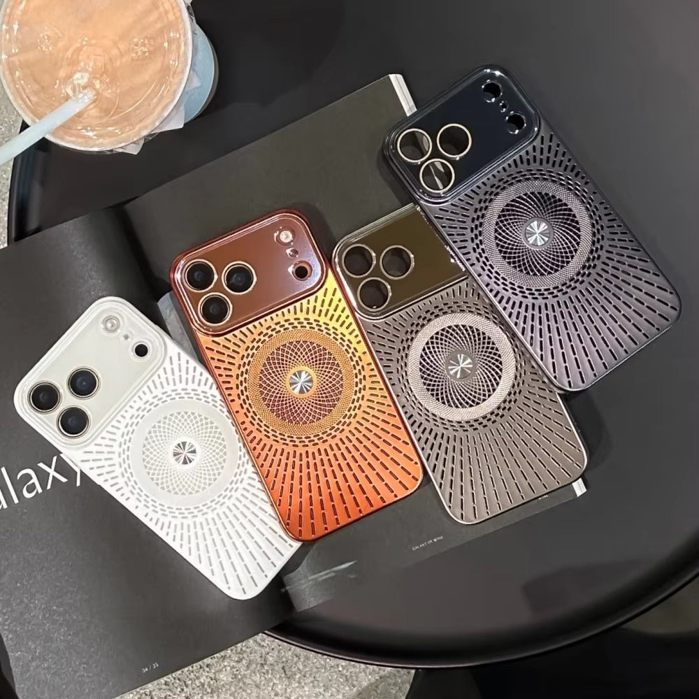 Luxury iPhone Case — Magnetic Breathable Hard Cover with Glass Lens Protection, Shockproof Matte Anti-Fingerprint Anti-Scratch Non-Slip Design