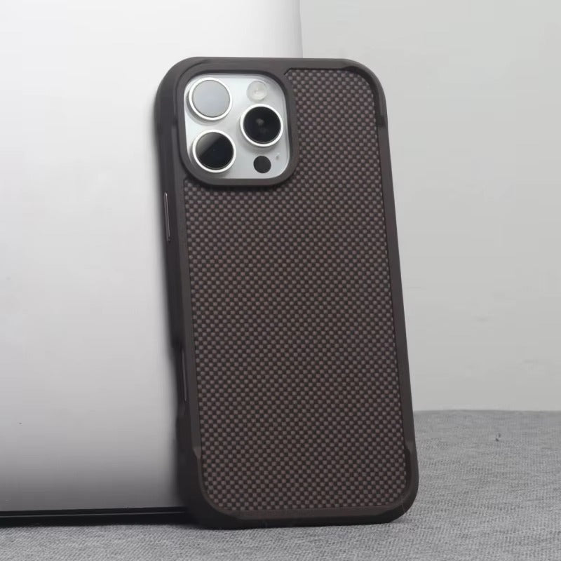 Luxury iPhone Case — Magnetic Carbon-Fiber Armor Cover with Frosted Matte Finish, Shockproof Bumper Design and MagSafe Compatibility
