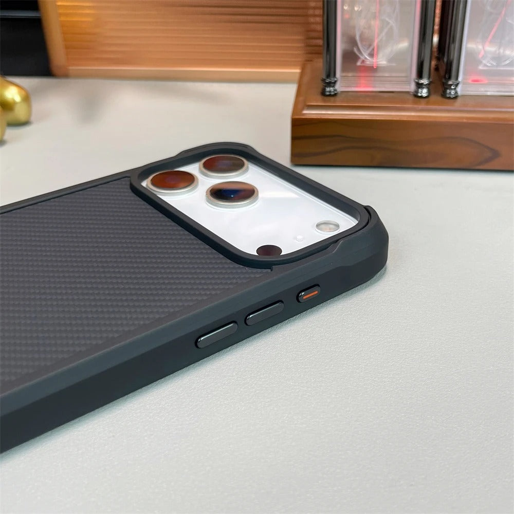 Luxury iPhone Case — Magnetic Carbon-Fiber Armor Cover with Frosted Matte Finish, Shockproof Bumper Design and MagSafe Compatibility