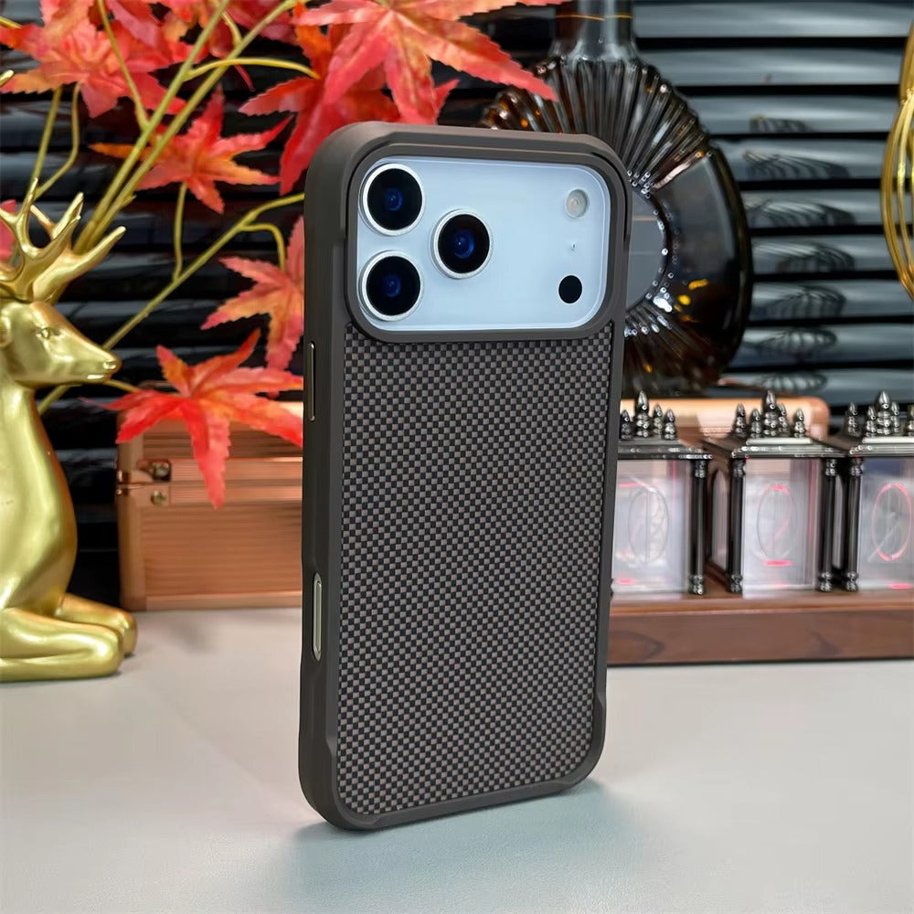 Luxury iPhone Case — Magnetic Carbon-Fiber Armor Cover with Frosted Matte Finish, Shockproof Bumper Design and MagSafe Compatibility