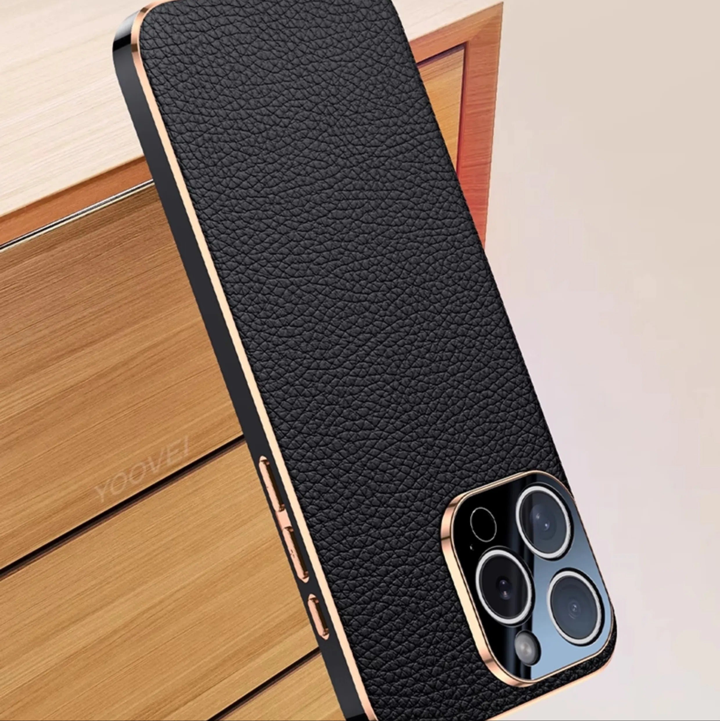 Luxury iPhone Case — Magnetic Genuine Leather Slim Cover with Precise Lens Protection, Anti-Drop Shockproof Design & Lightweight Premium Finish