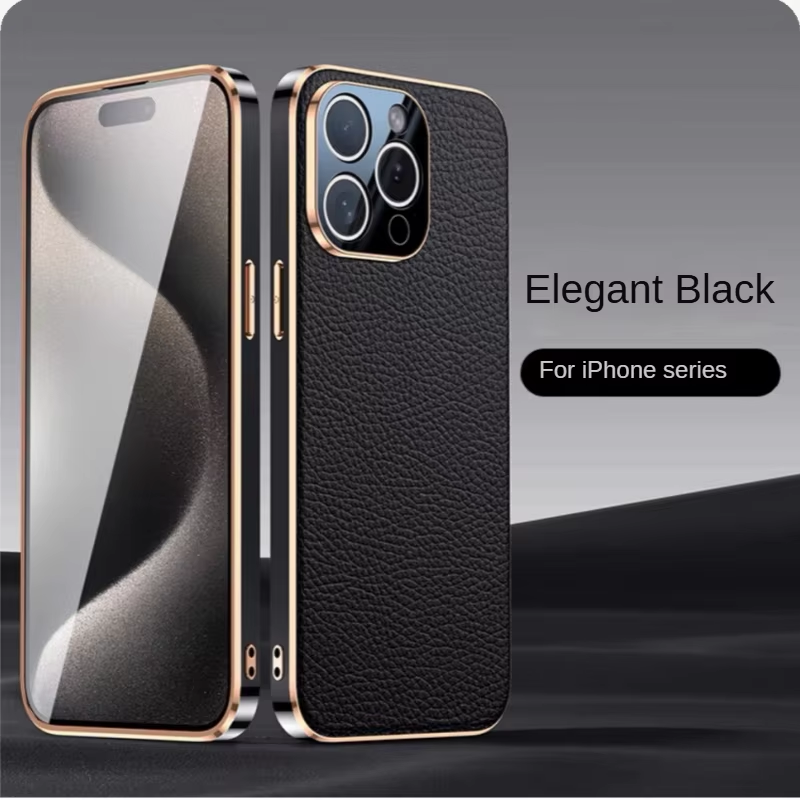 Luxury iPhone Case — Magnetic Genuine Leather Slim Cover with Precise Lens Protection, Anti-Drop Shockproof Design & Lightweight Premium Finish