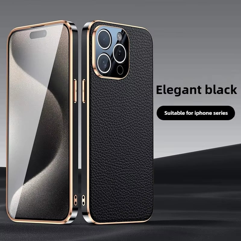 Luxury iPhone Case — Magnetic Genuine Leather Slim Cover with Precise Lens Protection, Anti-Drop Shockproof Design & Lightweight Premium Finish