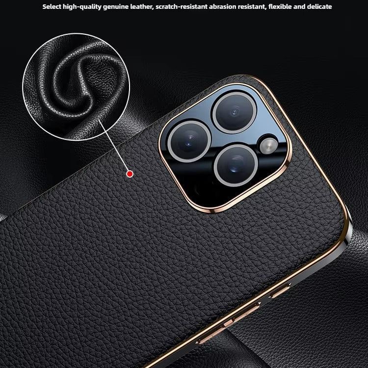 Luxury iPhone Case — Magnetic Genuine Leather Slim Cover with Precise Lens Protection, Anti-Drop Shockproof Design & Lightweight Premium Finish
