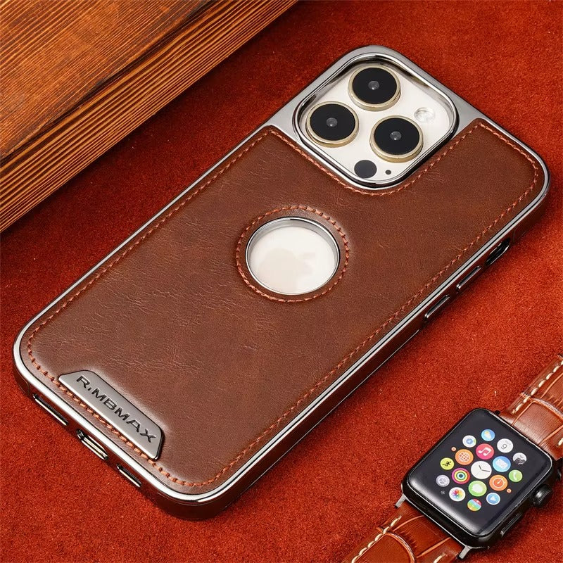 Luxury iPhone Case — Magnetic Leather Hybrid Cover with Wireless-Charging Safe Design, Anti-Fingerprint Anti-Scratch Dustproof Protection and Anti-Drop Build