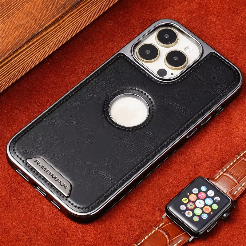 Luxury iPhone Case — Magnetic Leather Hybrid Cover with Wireless-Charging Safe Design, Anti-Fingerprint Anti-Scratch Dustproof Protection and Anti-Drop Build