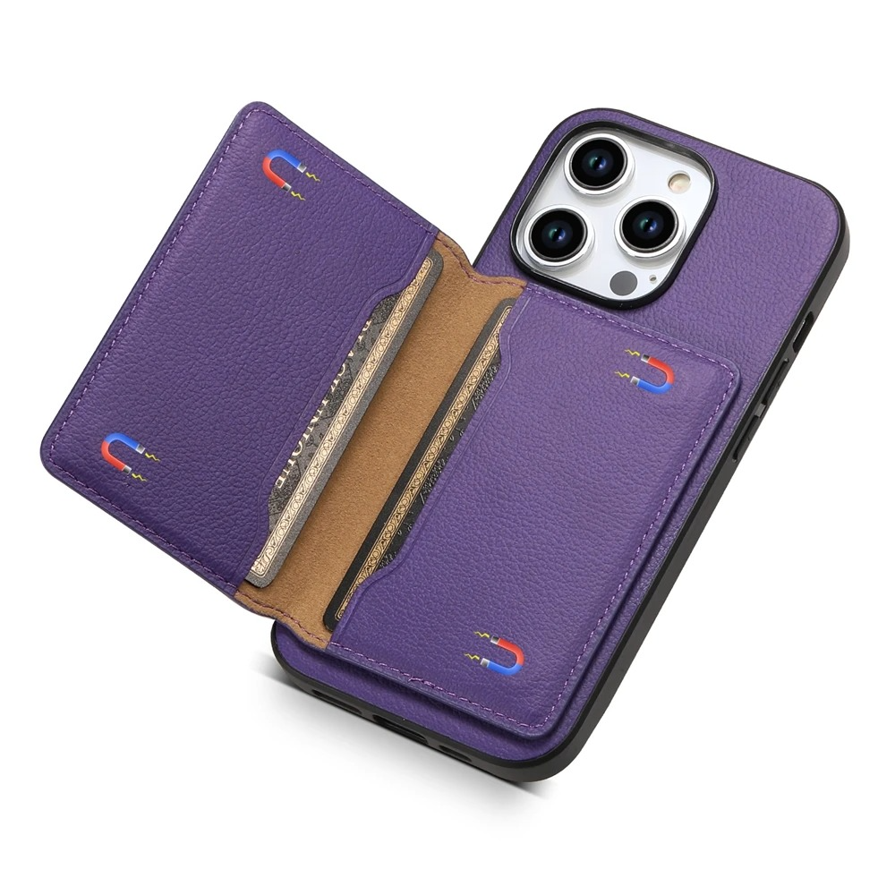 Luxury iPhone Case — Magnetic Leather Wallet Cover with Card Slot Holder, Anti-Fingerprint Scratch-Resistant Design and Non-Slip Protective Finish