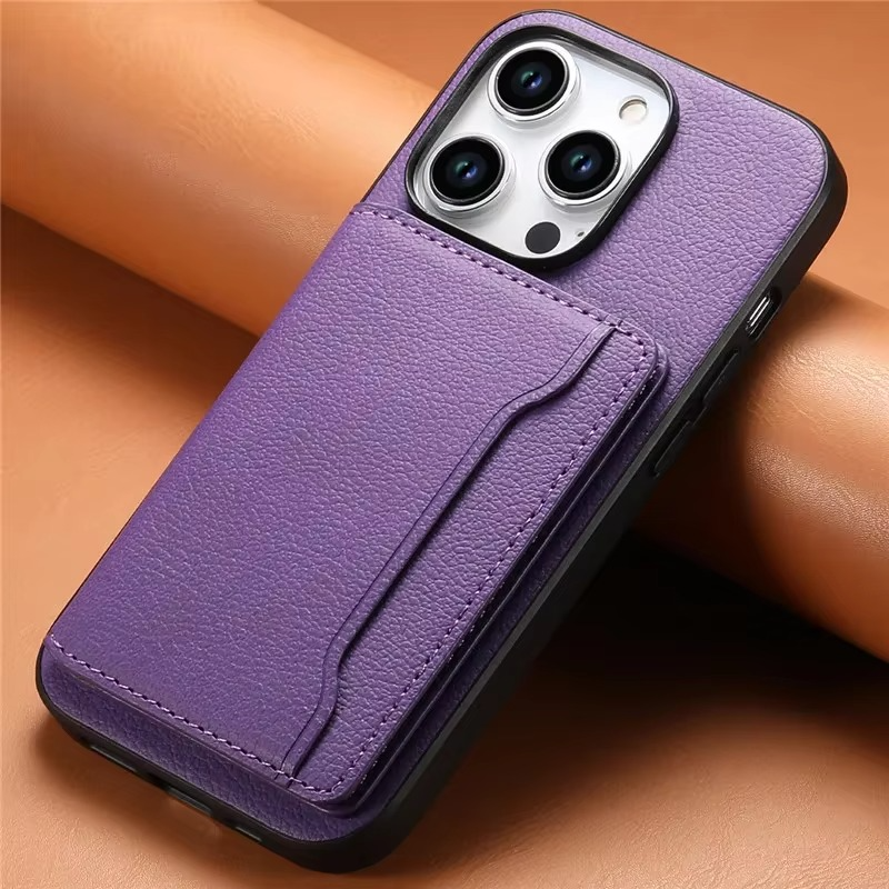 Luxury iPhone Case — Magnetic Leather Wallet Cover with Card Slot Holder, Anti-Fingerprint Scratch-Resistant Design and Non-Slip Protective Finish