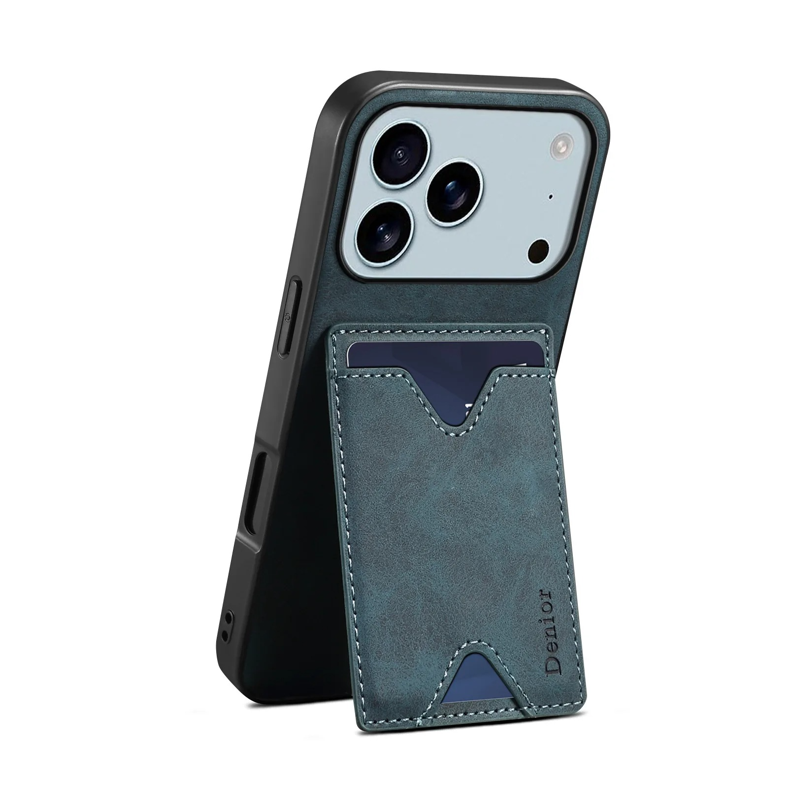 Luxury iPhone Case — Magnetic PU Leather Back Cover with Card Slot, Invisible Stand Holder, Anti-Fingerprint Scratch-Resistant Design