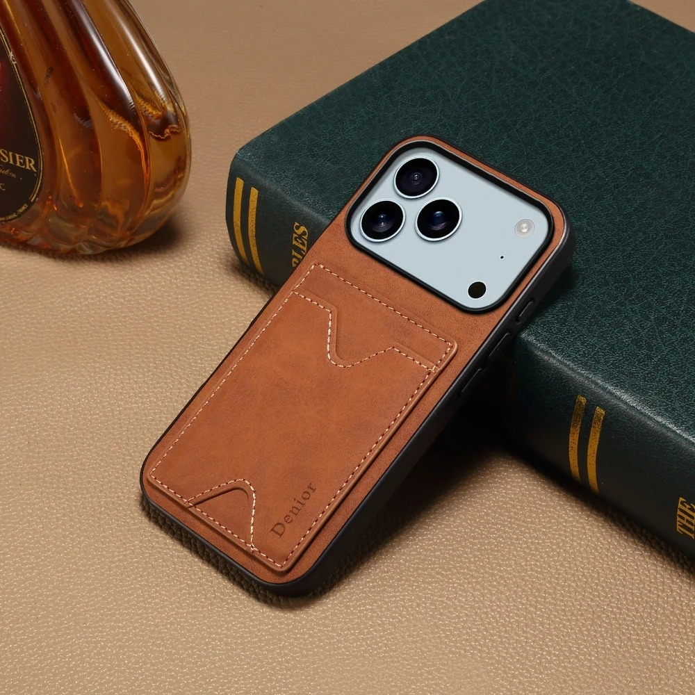 Luxury iPhone Case — Magnetic PU Leather Back Cover with Card Slot, Invisible Stand Holder, Anti-Fingerprint Scratch-Resistant Design