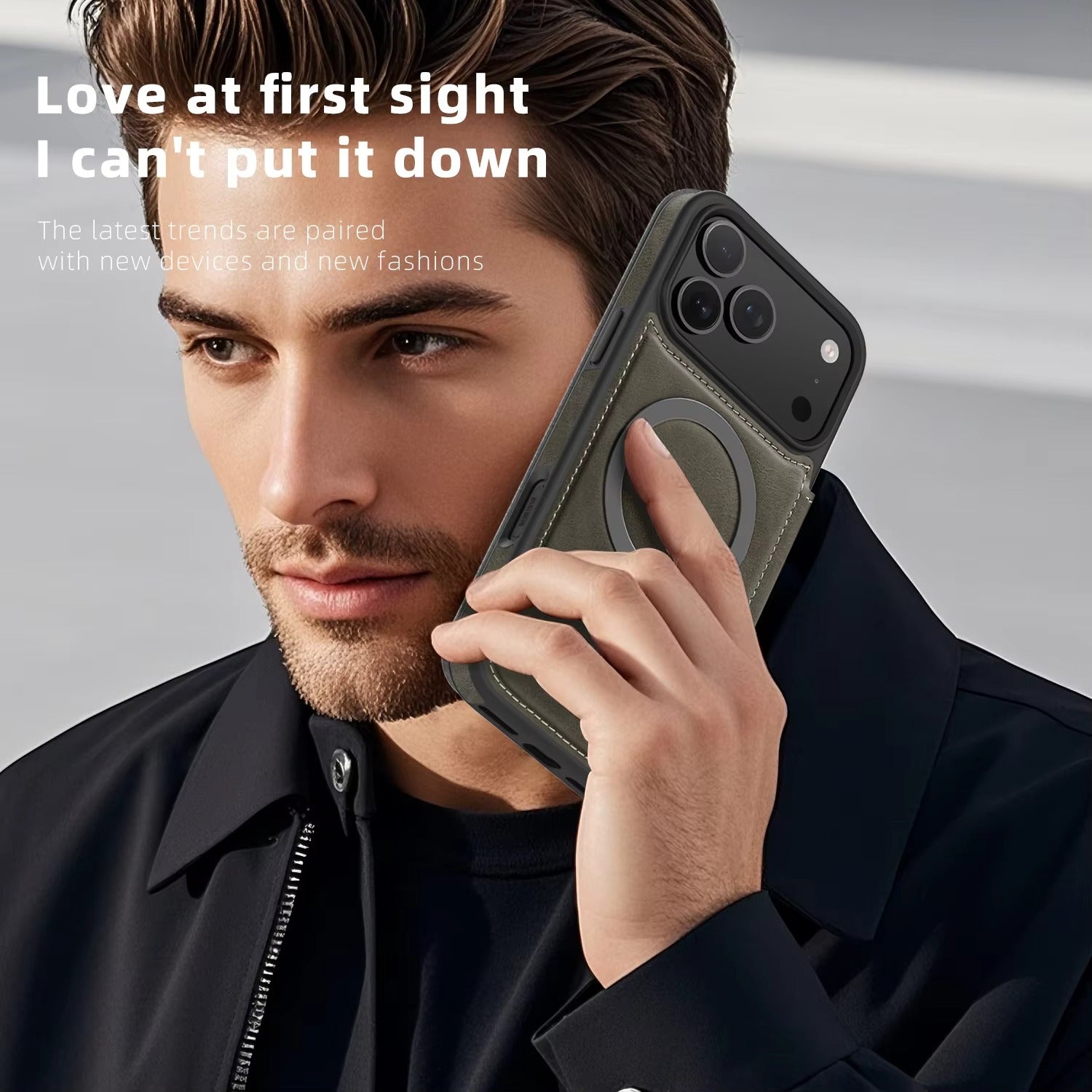 Luxury iPhone Case — Magnetic RFID-Blocking Flip Leather Wallet Cover with Kickstand, Card Storage, Shockproof Dual-Layer Protection and Wireless-Charging Compatibility