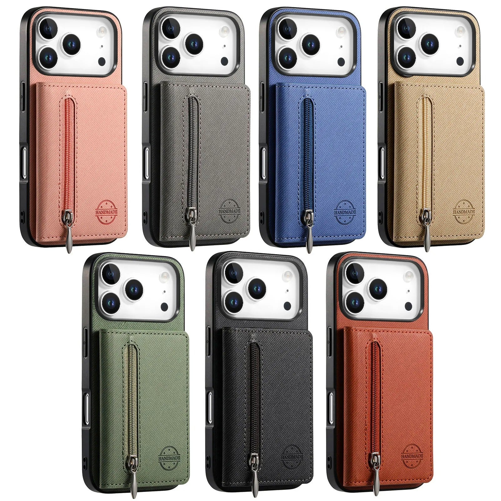 Luxury iPhone Case — Magnetic RFID-Blocking PU Leather Wallet Cover with Zipper Card Holder, Shockproof Anti-Fingerprint Dustproof Design