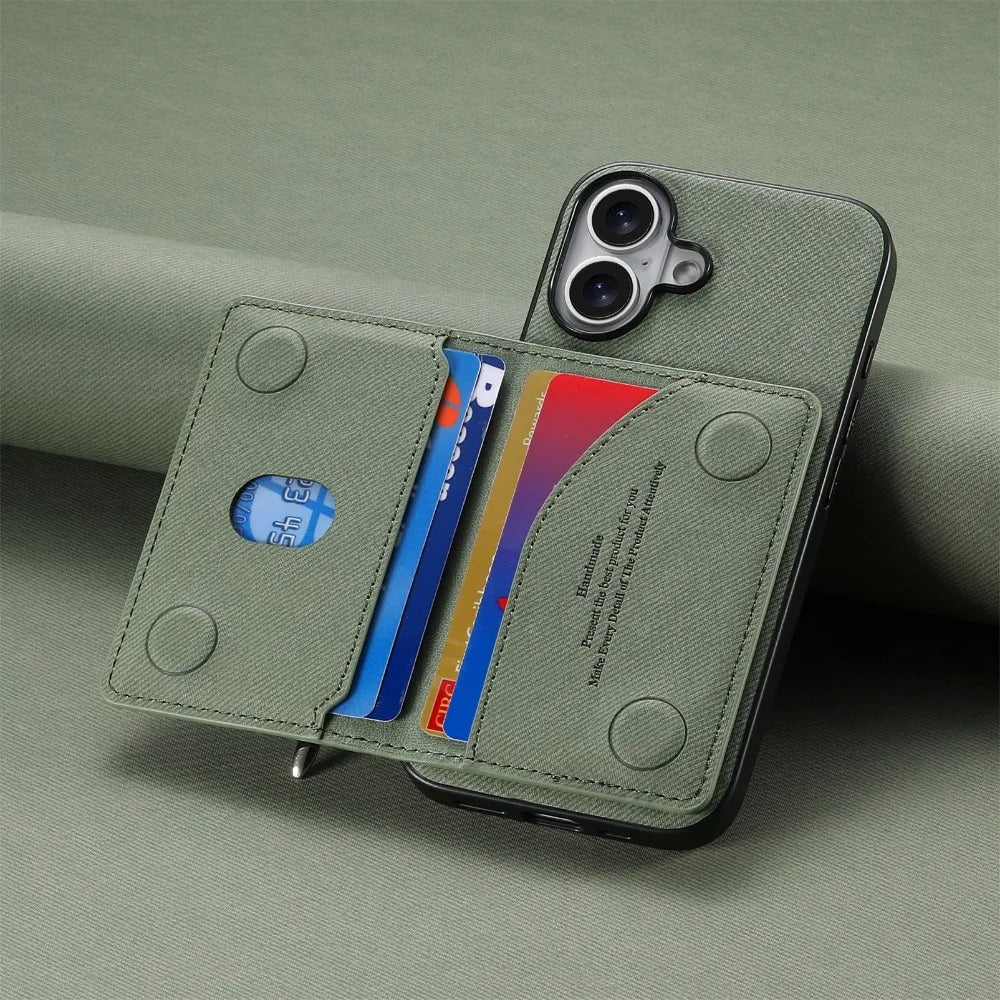 Luxury iPhone Case — Magnetic RFID-Blocking PU Leather Wallet Cover with Zipper Card Holder, Shockproof Anti-Fingerprint Dustproof Design