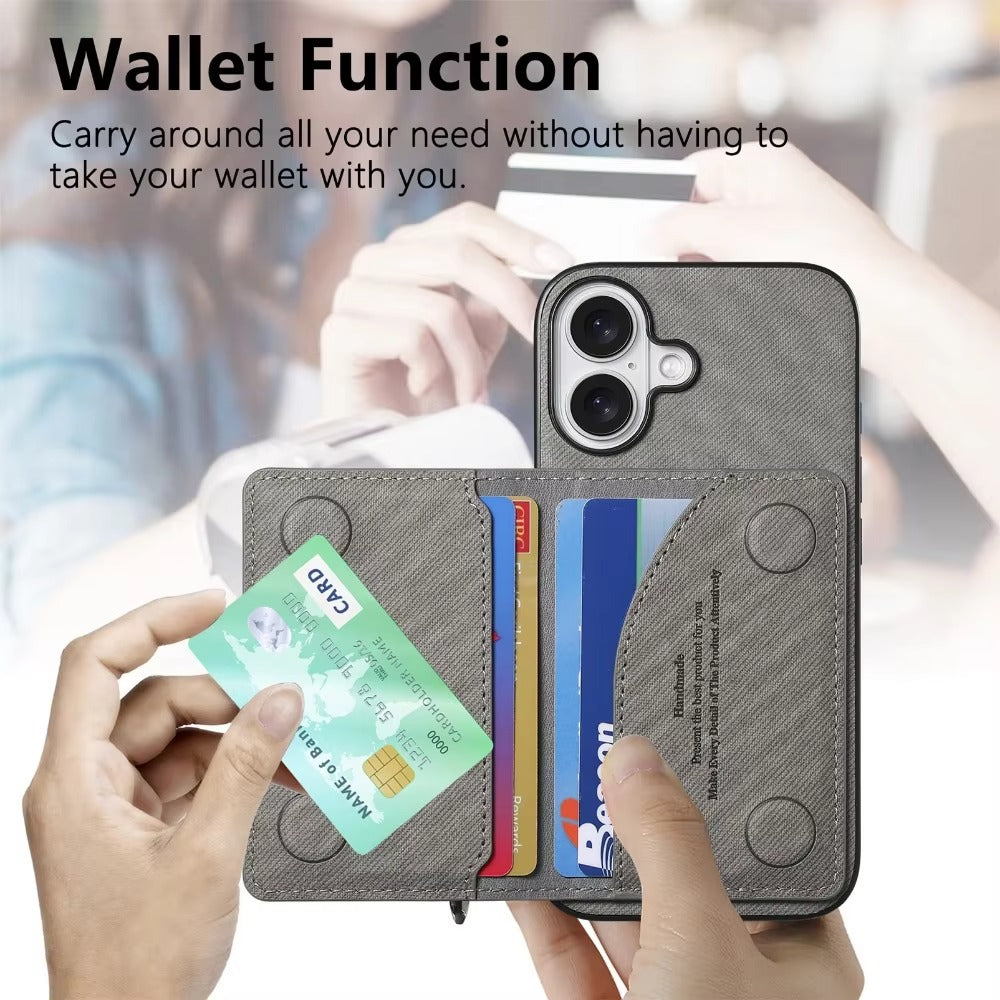 Luxury iPhone Case — Magnetic RFID-Blocking PU Leather Wallet Cover with Zipper Card Holder, Shockproof Anti-Fingerprint Dustproof Design