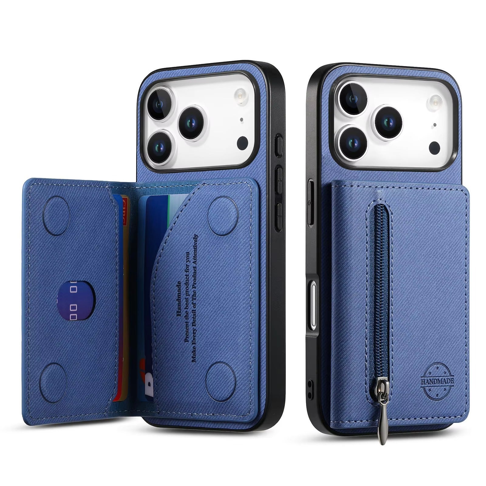 Luxury iPhone Case — Magnetic RFID-Blocking PU Leather Wallet Cover with Zipper Card Holder, Shockproof Anti-Fingerprint Dustproof Design