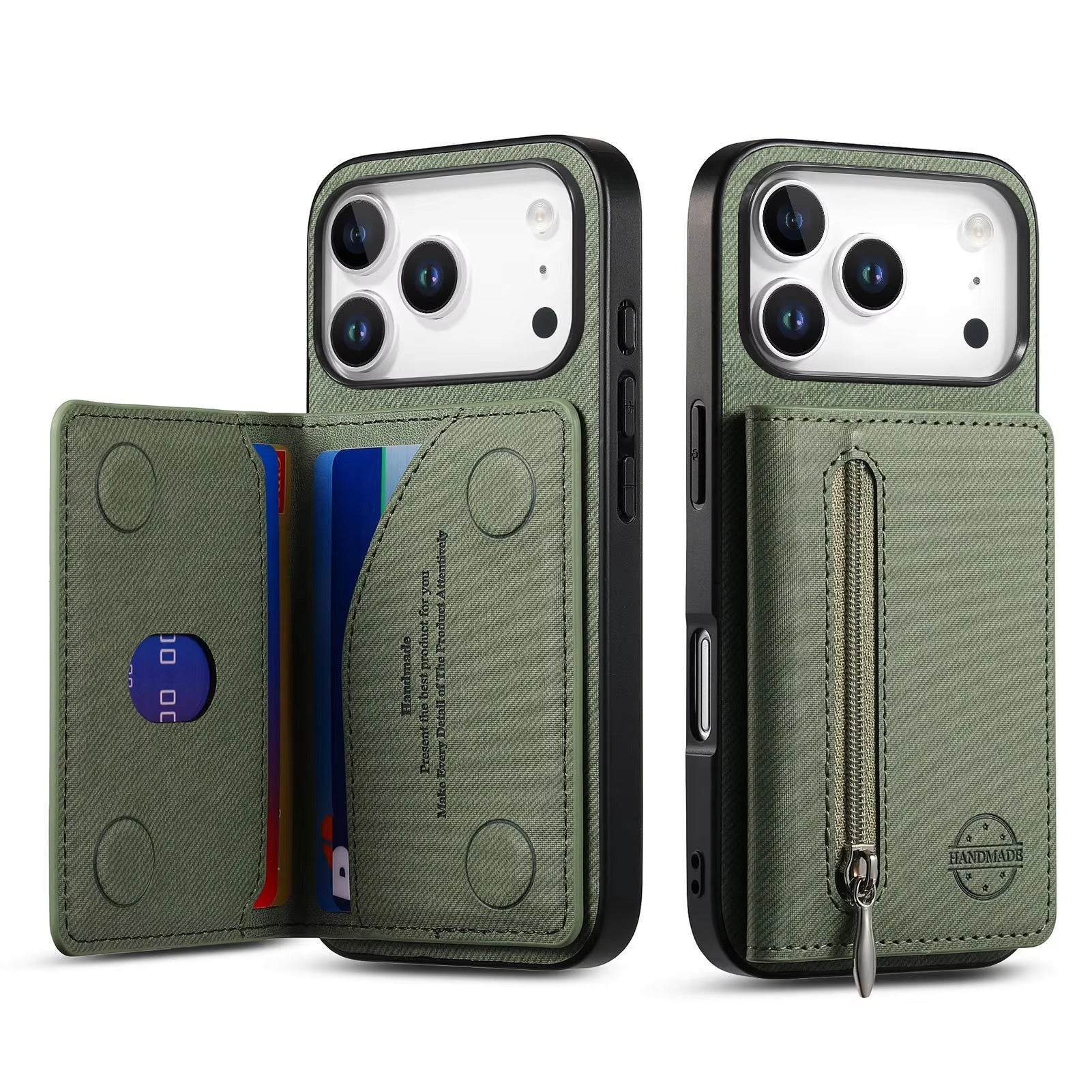 Luxury iPhone Case — Magnetic RFID-Blocking PU Leather Wallet Cover with Zipper Card Holder, Shockproof Anti-Fingerprint Dustproof Design