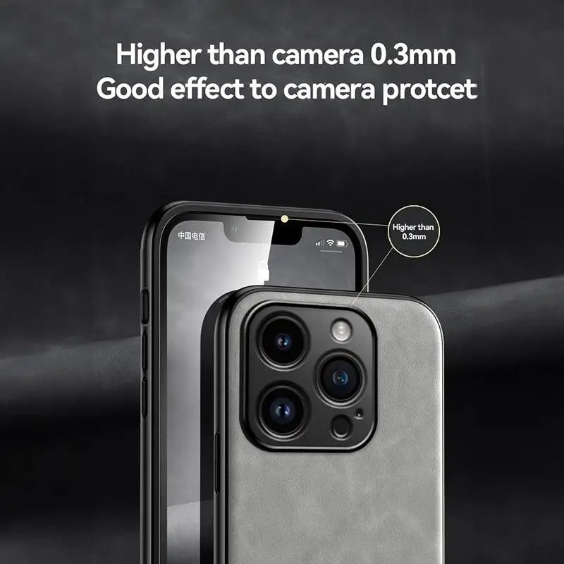 Luxury iPhone Case — Magnetic Sheepskin Leather Soft Bumper Cover with Shockproof Matte Anti-Fingerprint Design & Non-Slip Dustproof Protection