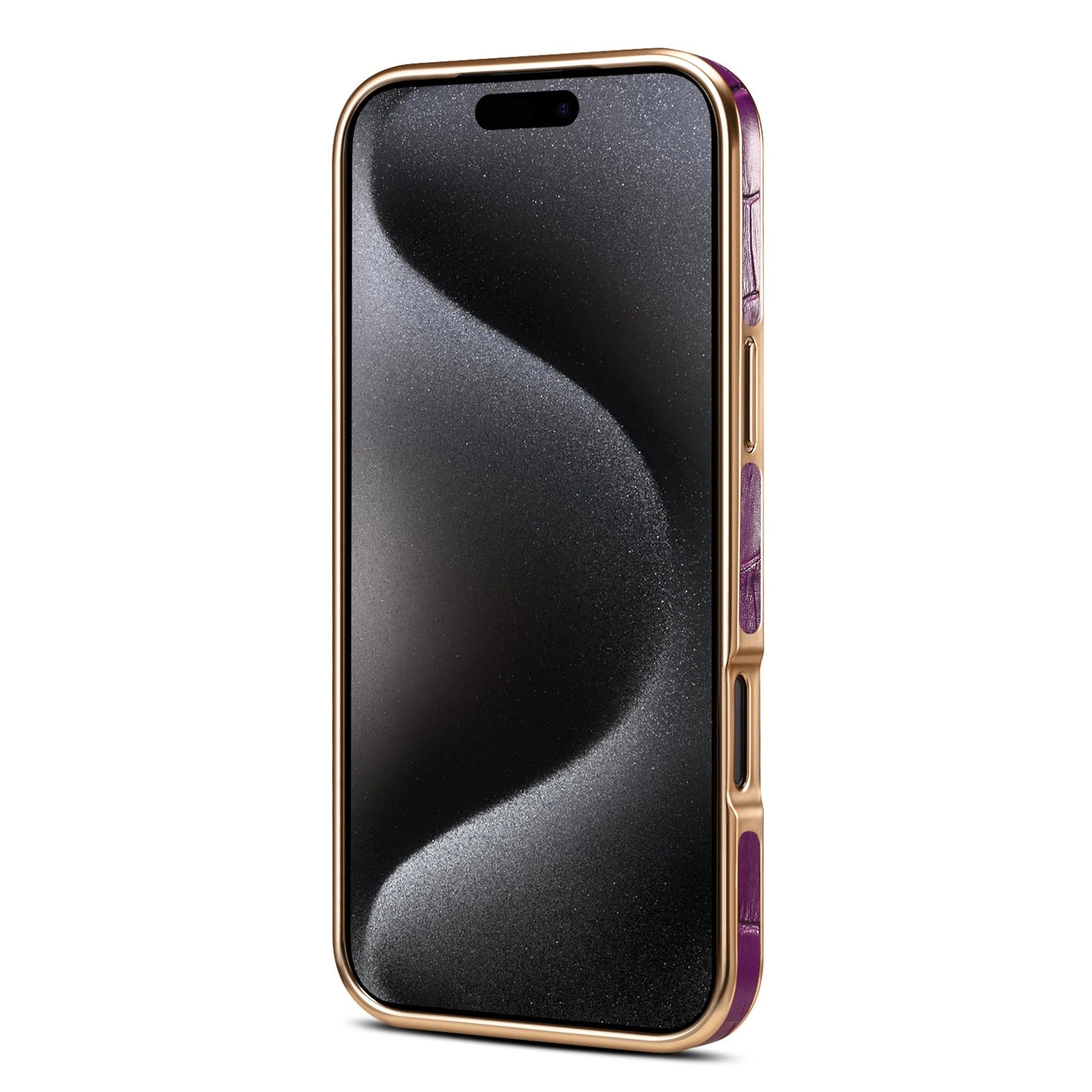 Luxury iPhone Case — Magnetic, Anti-Fingerprint, Anti-Scratch Half-Wrapped Leather Cover with Crocodile-Texture Design and Protective Back Shell