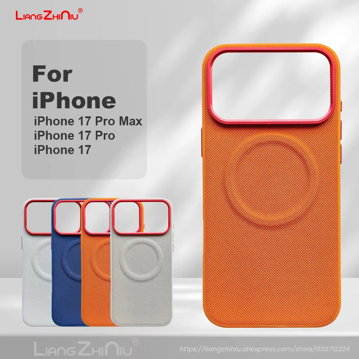 Luxury iPhone Case — Magnetic, Shockproof Leather Cover with Diamond-Texture Grain, Individual Buttons and MagSafe Wireless Charging Support