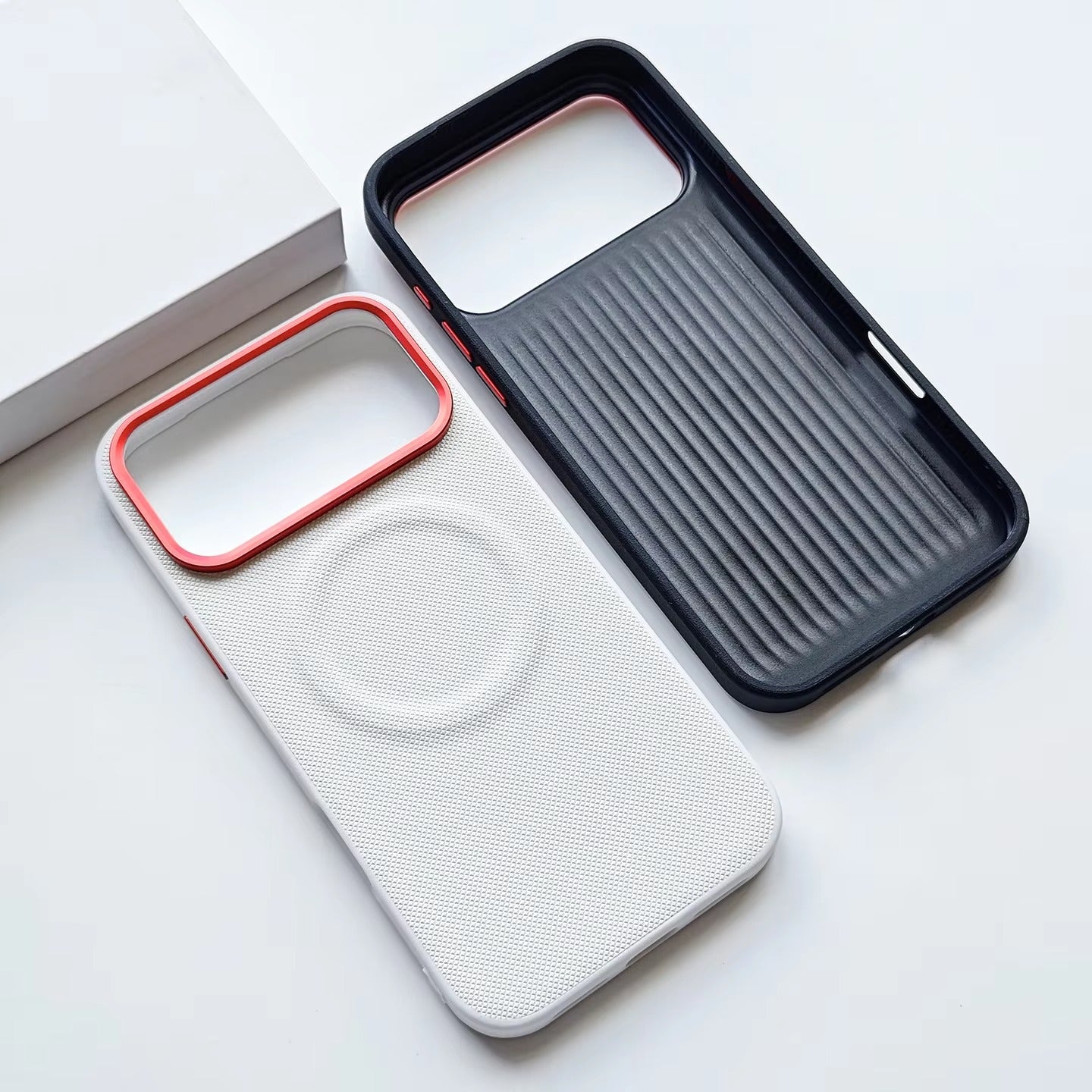 Luxury iPhone Case — Magnetic, Shockproof Leather Cover with Diamond-Texture Grain, Individual Buttons and MagSafe Wireless Charging Support