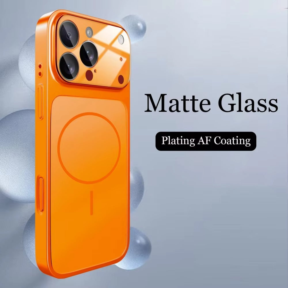 Luxury iPhone Case — Magnetic, Shockproof Nano-Glass Matte Cover with Anti-Fingerprint Armor Design and MagSafe Wireless Charging Support