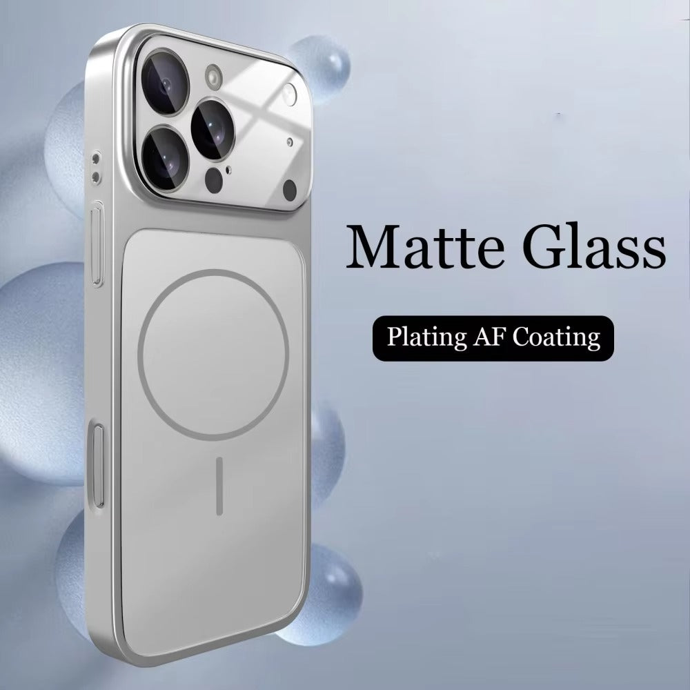 Luxury iPhone Case — Magnetic, Shockproof Nano-Glass Matte Cover with Anti-Fingerprint Armor Design and MagSafe Wireless Charging Support