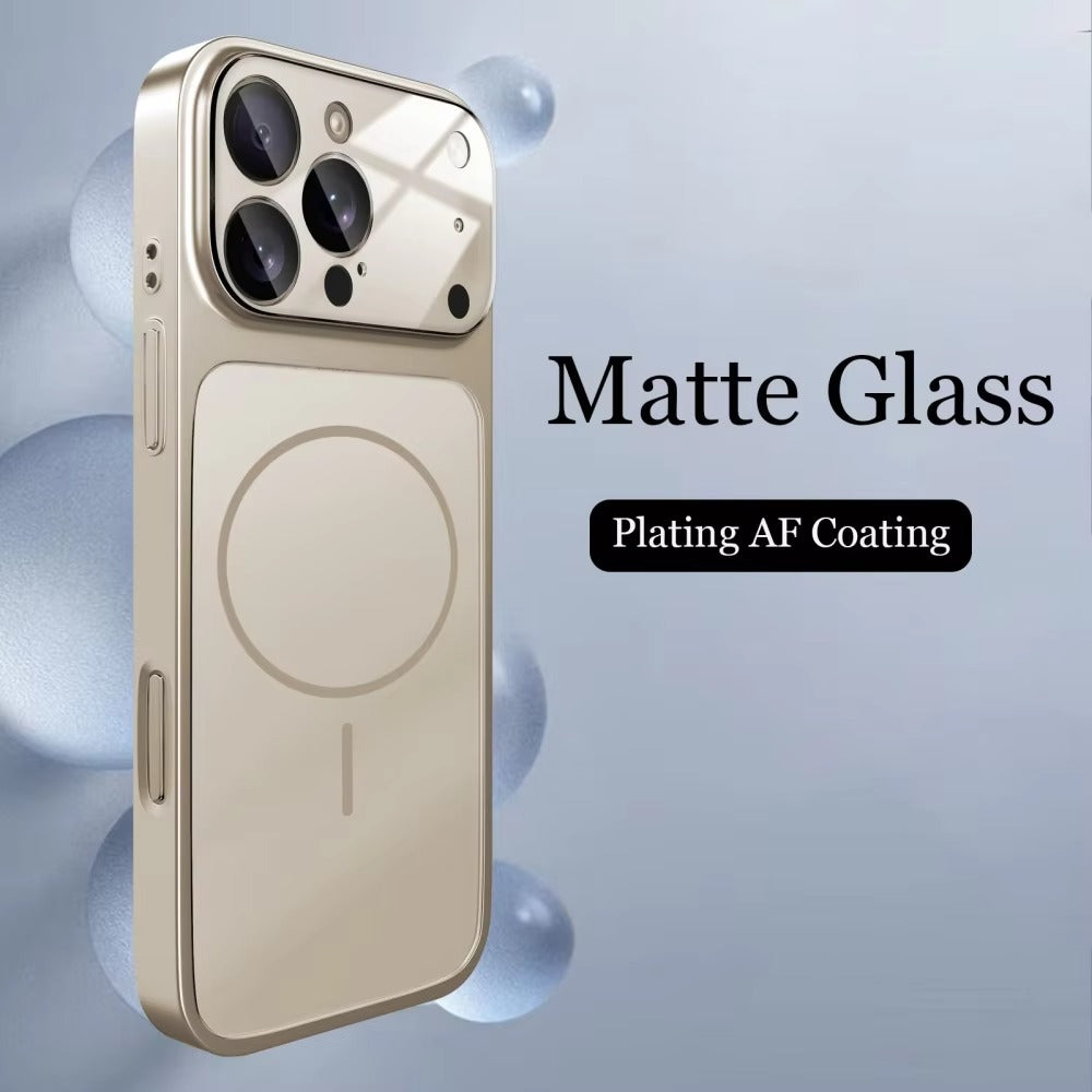Luxury iPhone Case — Magnetic, Shockproof Nano-Glass Matte Cover with Anti-Fingerprint Armor Design and MagSafe Wireless Charging Support