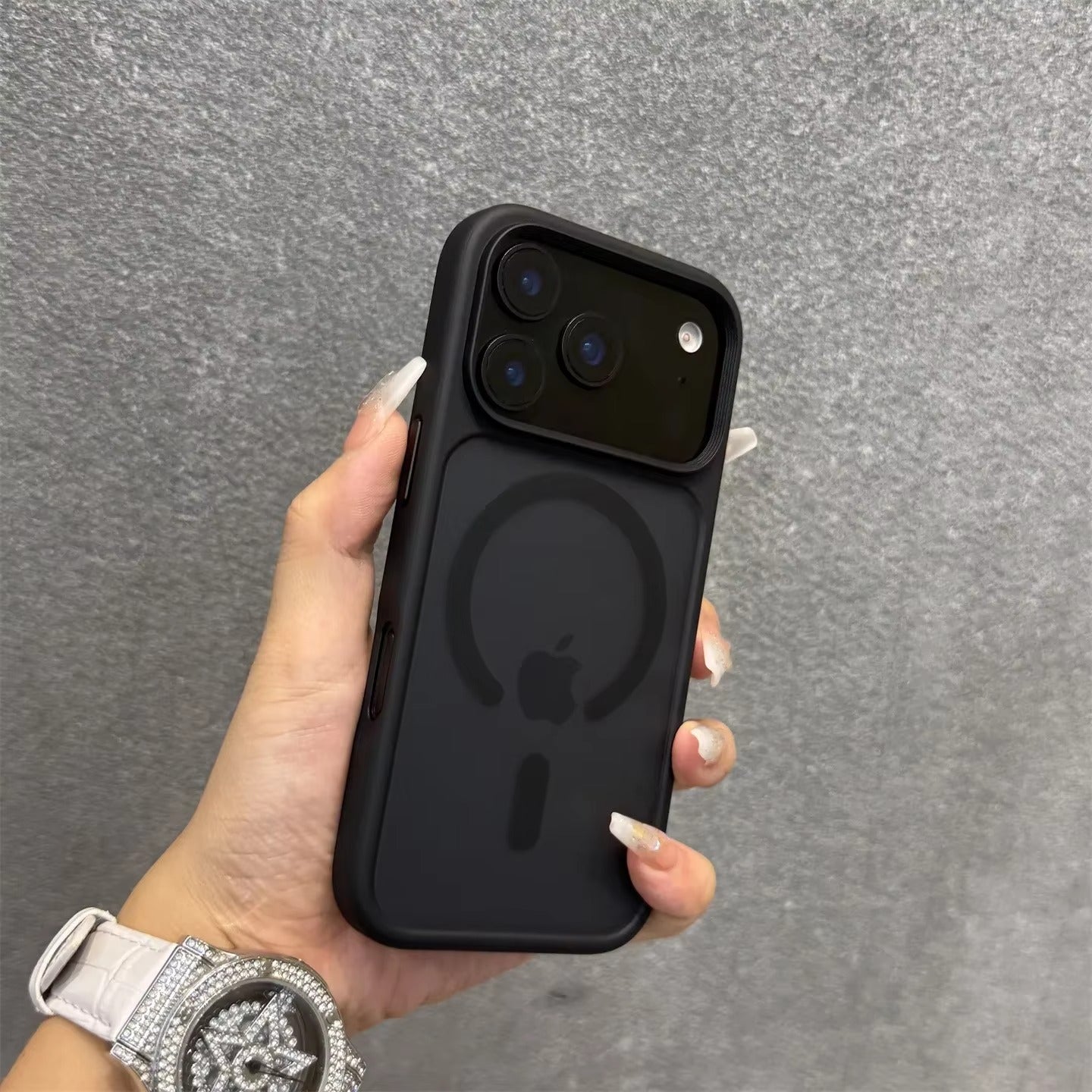 Luxury iPhone Case — Magnetic, Shockproof, Anti-Fingerprint, Anti-Scratch, Dustproof Lightweight Matte Translucent Half-Wrapped Cover with Camera Control Button
