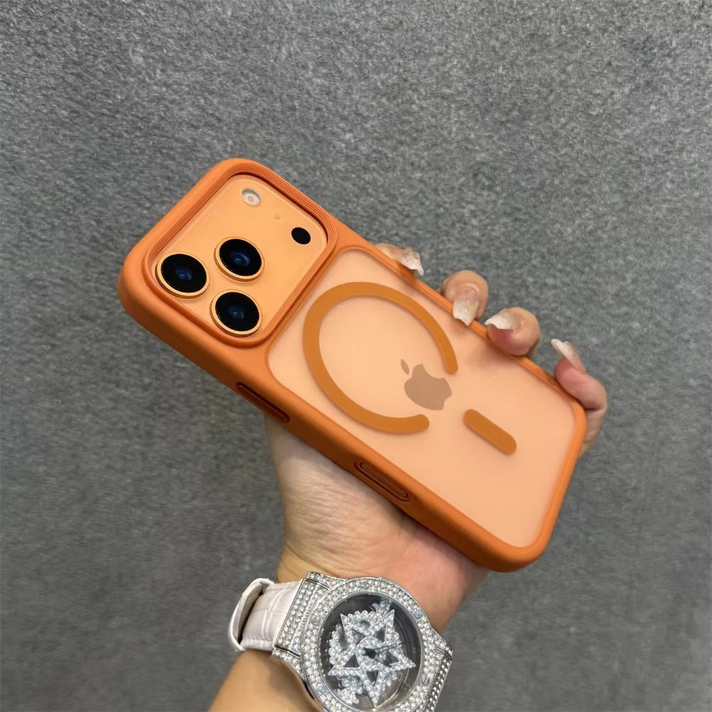 Luxury iPhone Case — Magnetic, Shockproof, Anti-Fingerprint, Anti-Scratch, Dustproof Lightweight Matte Translucent Half-Wrapped Cover with Camera Control Button