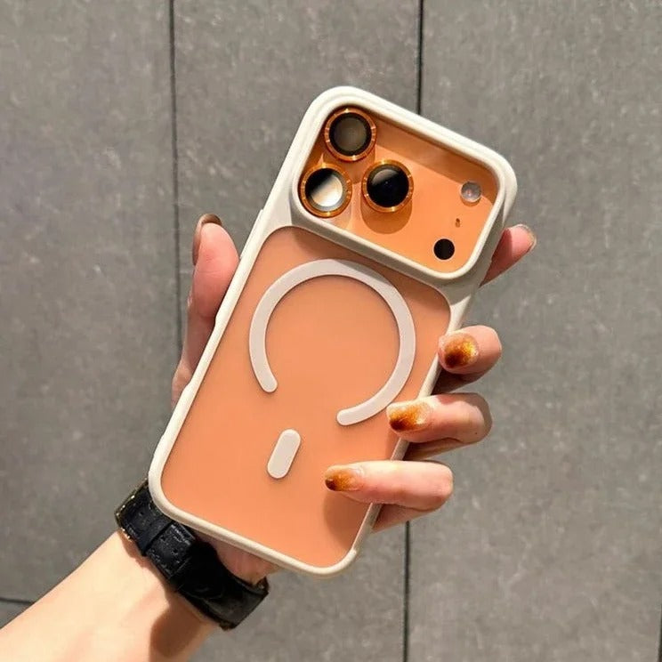 Luxury iPhone Case — Magnetic, Shockproof, Anti-Fingerprint, Anti-Scratch, Dustproof Lightweight Matte Translucent Half-Wrapped Cover with Camera Control Button