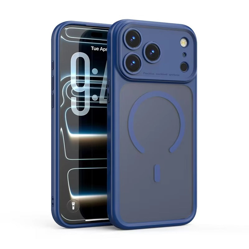 Luxury iPhone Case — Magnetic, Shockproof, Anti-Fingerprint, Anti-Scratch, Dustproof Matte Anti-Glare Transparent Half-Wrapped Cover with Disassembly Lens Protection