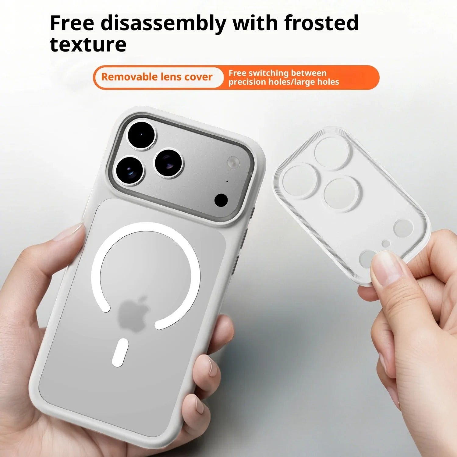 Luxury iPhone Case — Magnetic, Shockproof, Anti-Fingerprint, Anti-Scratch, Dustproof Matte Anti-Glare Transparent Half-Wrapped Cover with Disassembly Lens Protection