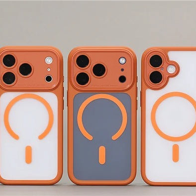 Luxury iPhone Case — Magnetic, Shockproof, Anti-Fingerprint, Anti-Scratch, Dustproof Matte Anti-Glare Transparent Half-Wrapped Cover with Disassembly Lens Protection