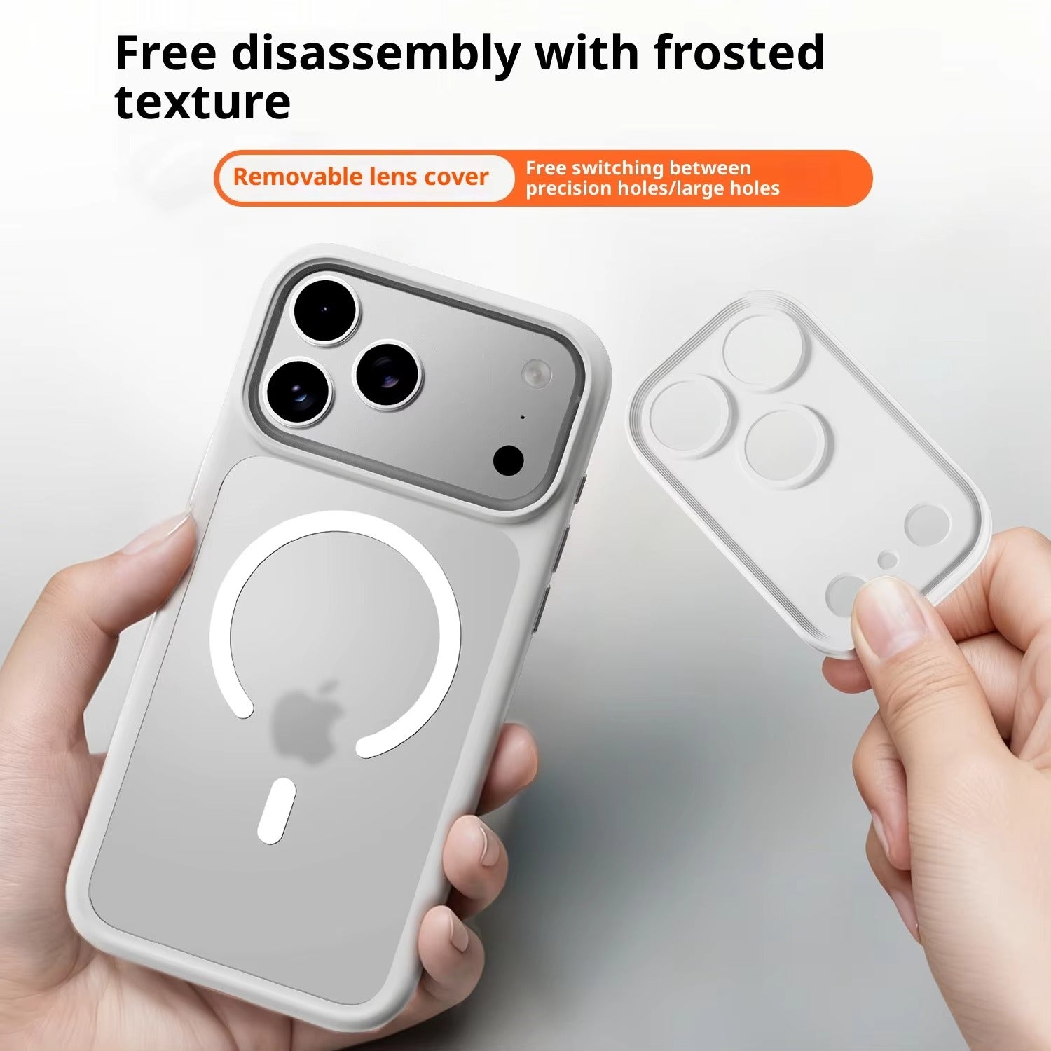 Luxury iPhone Case — Magnetic, Shockproof, Anti-Fingerprint, Anti-Scratch, Dustproof Matte Anti-Glare Transparent Half-Wrapped Cover with Disassembly Lens Protection