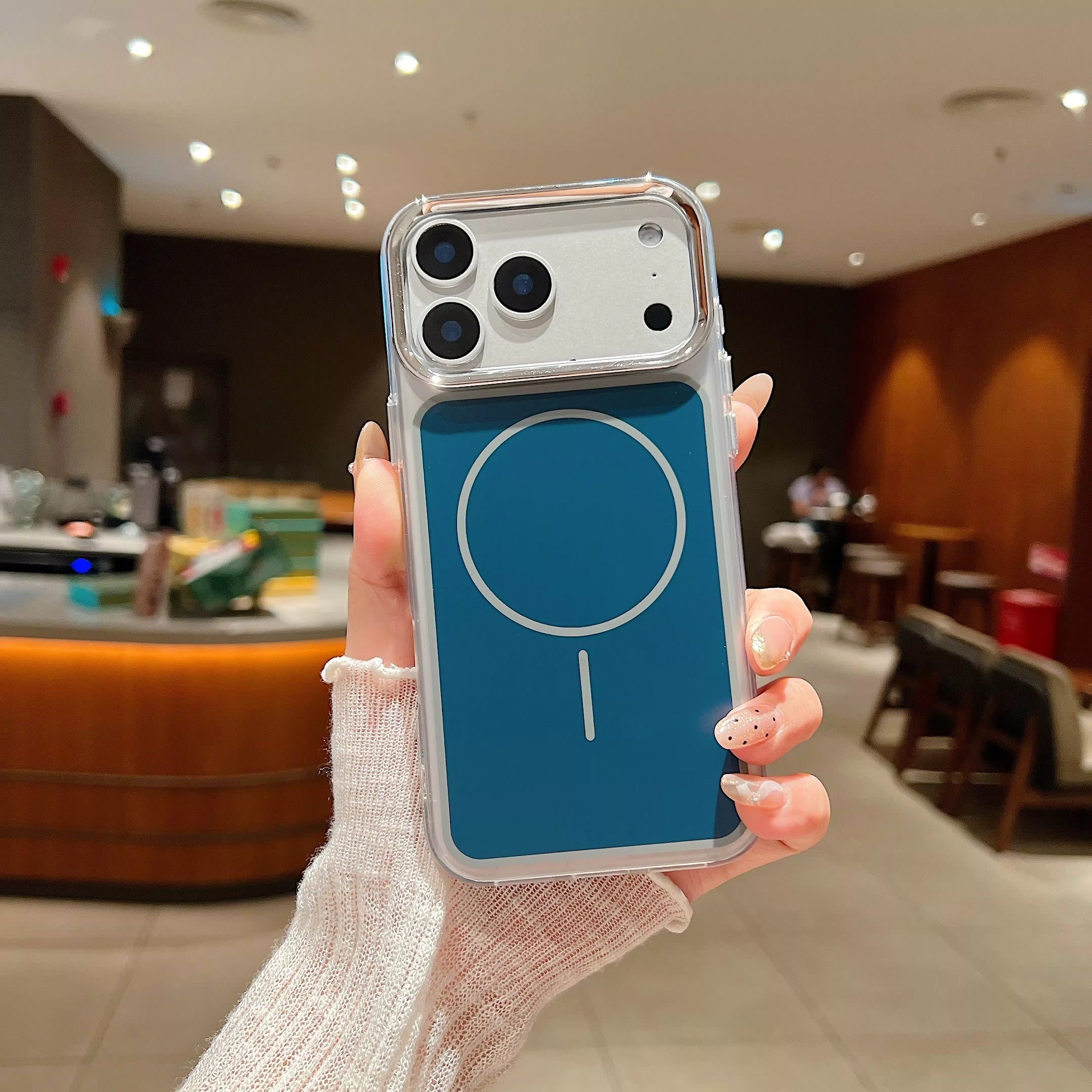 Luxury iPhone Case — Magnetic, Shockproof, Anti-Fingerprint, Anti-Slip Dustproof Back Cover with Color-Blocking Design, Airbag Protection and MagSafe Wireless Charging Support