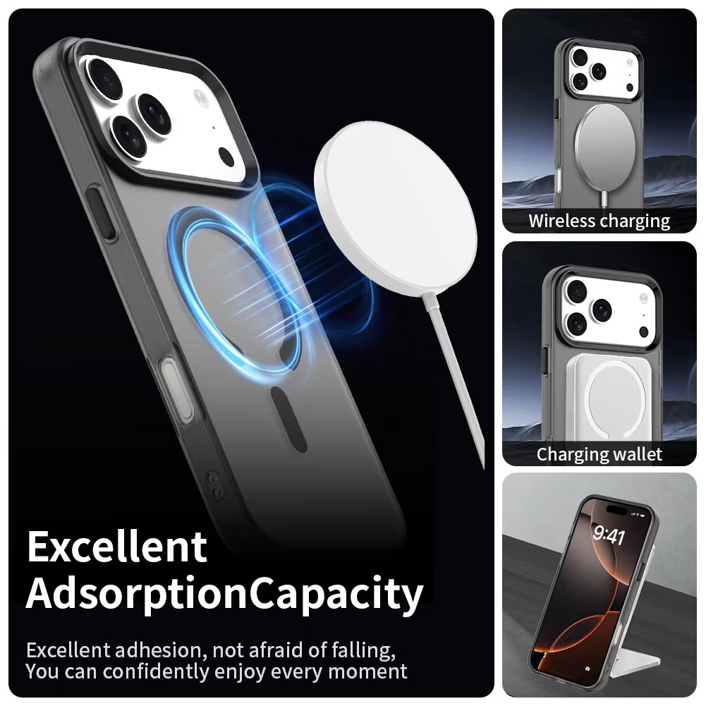 Luxury iPhone Case — Matte Candy Clear Magnetic Soft Cover with Shockproof Anti-Fingerprint Non-Slip Design & MagSafe Compatibility