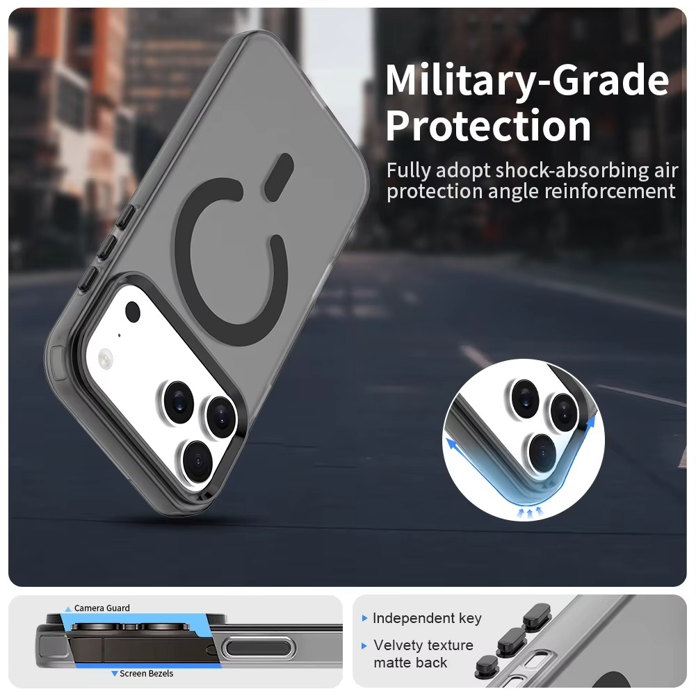 Luxury iPhone Case — Matte Candy Clear Magnetic Soft Cover with Shockproof Anti-Fingerprint Non-Slip Design & MagSafe Compatibility