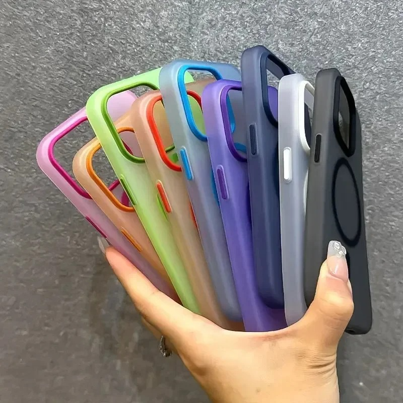 Luxury iPhone Case — Matte Candy Clear Magnetic Soft Cover with Shockproof Anti-Fingerprint Non-Slip Design & MagSafe Compatibility
