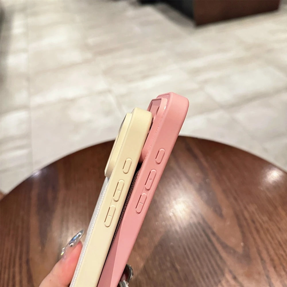 Luxury iPhone Case — Matte Solid-Color Leather Magnetic Cover with All-Inclusive Lens Protection and Full Shockproof Design