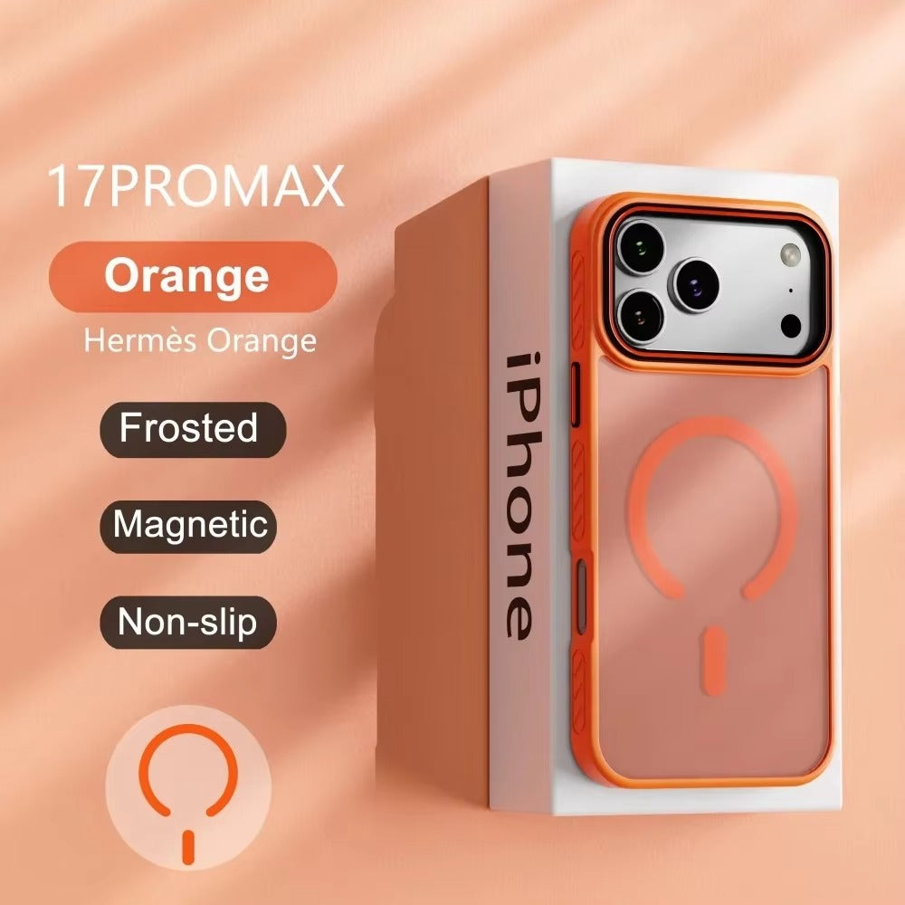 Luxury iPhone Case — Matte Transparent MagSafe Magnetic TPU+PC Shockproof Cover with Anti-Fingerprint Wireless-Charging Safe Design