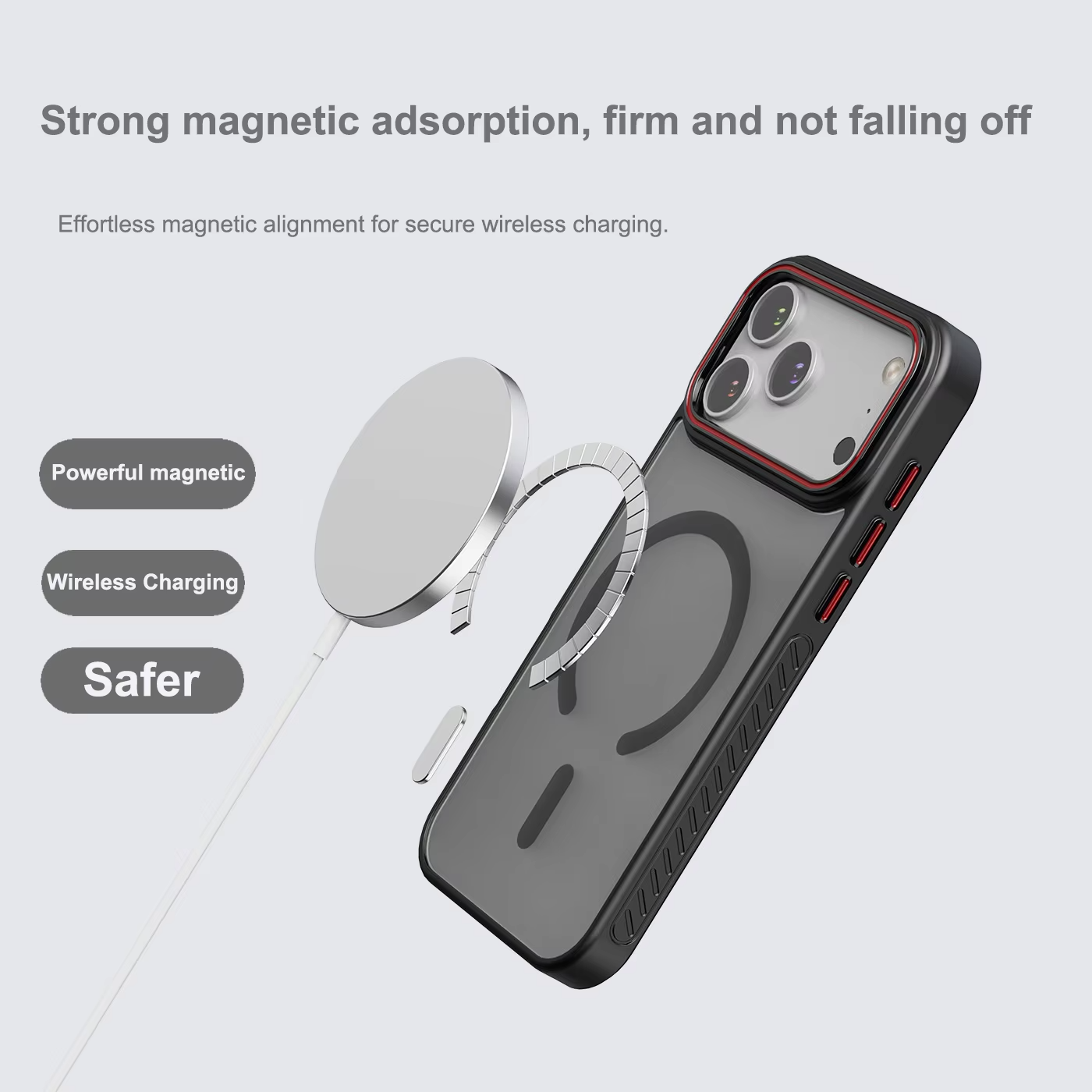 Luxury iPhone Case — Matte Transparent MagSafe Magnetic TPU+PC Shockproof Cover with Anti-Fingerprint Wireless-Charging Safe Design