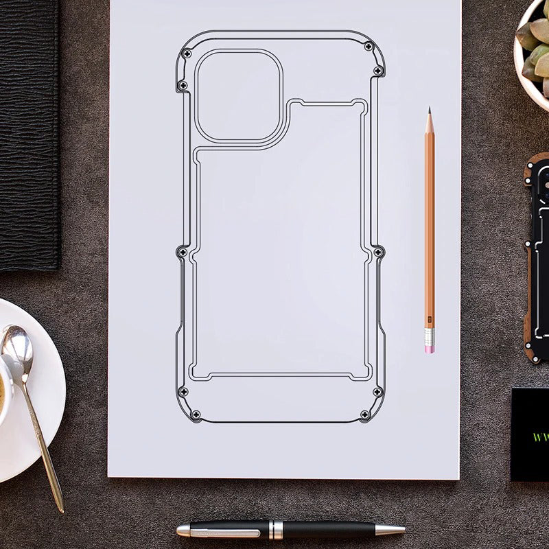 Luxury iPhone Case — Metal + Real Wood Bumper Cover with Shockproof Drop-Proof Aluminum Frame, Lightweight Non-Slip Design and Premium Craft Finish