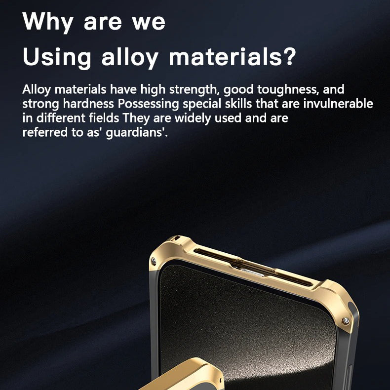 Luxury iPhone Case — PC + Aluminum Metal Bumper Cover with Shockproof Dual-Layer Protection, Dustproof Anti-Scratch Design and Premium Metallic Finish