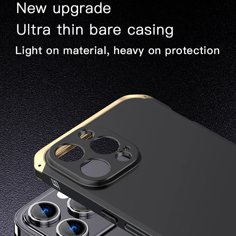 Luxury iPhone Case — PC + Aluminum Metal Bumper Cover with Shockproof Dual-Layer Protection, Dustproof Anti-Scratch Design and Premium Metallic Finish