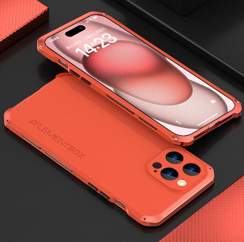 Luxury iPhone Case — PC + Aluminum Metal Bumper Cover with Shockproof Dual-Layer Protection, Dustproof Anti-Scratch Design and Premium Metallic Finish