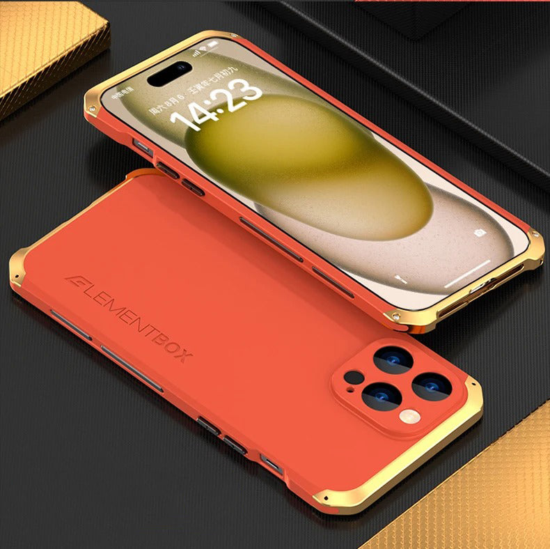 Luxury iPhone Case — PC + Aluminum Metal Bumper Cover with Shockproof Dual-Layer Protection, Dustproof Anti-Scratch Design and Premium Metallic Finish