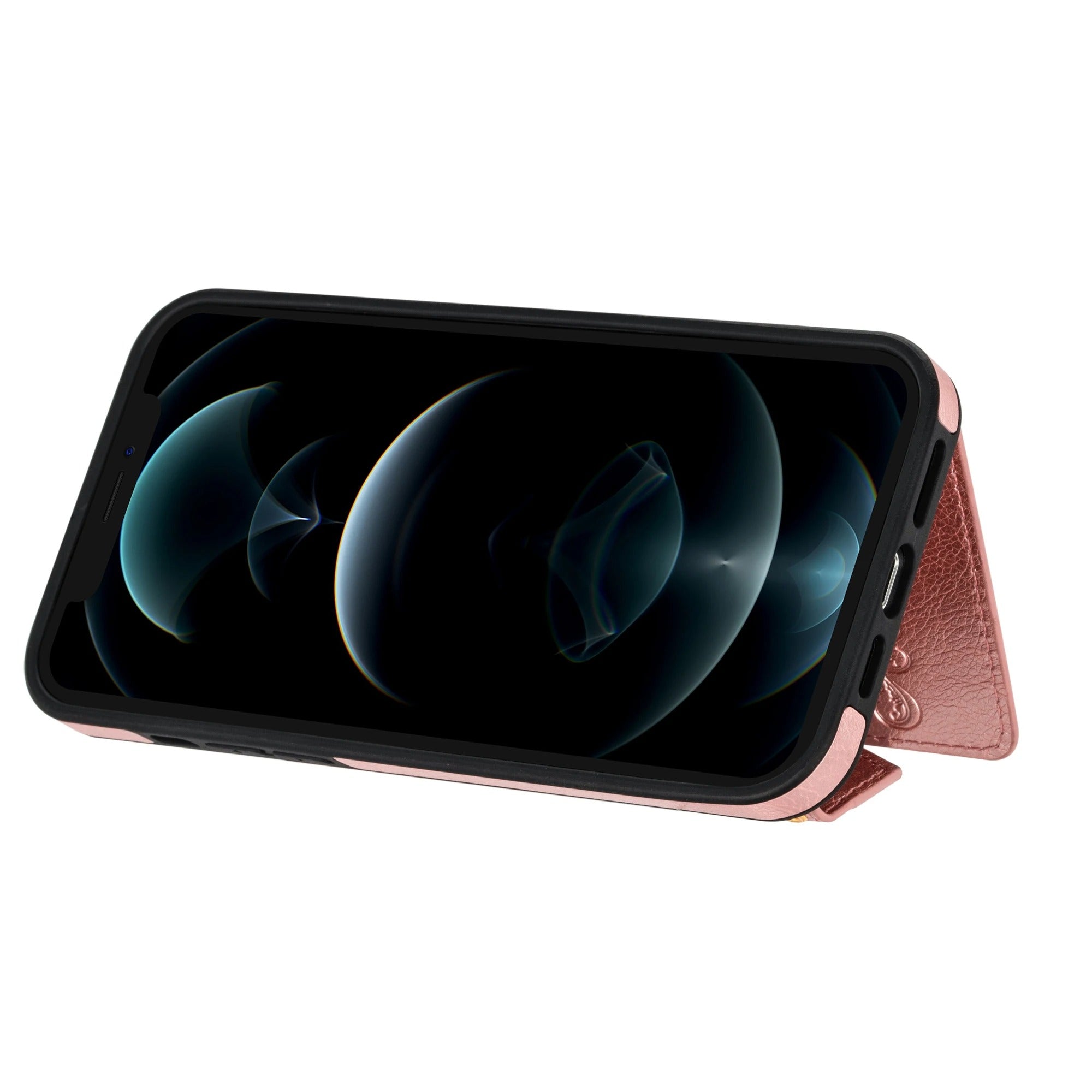 Luxury iPhone Case — PU Leather Crossbody Wallet Cover with Zipper Pocket, Card Holder, Long Lanyard Strap and Shockproof Protective Design